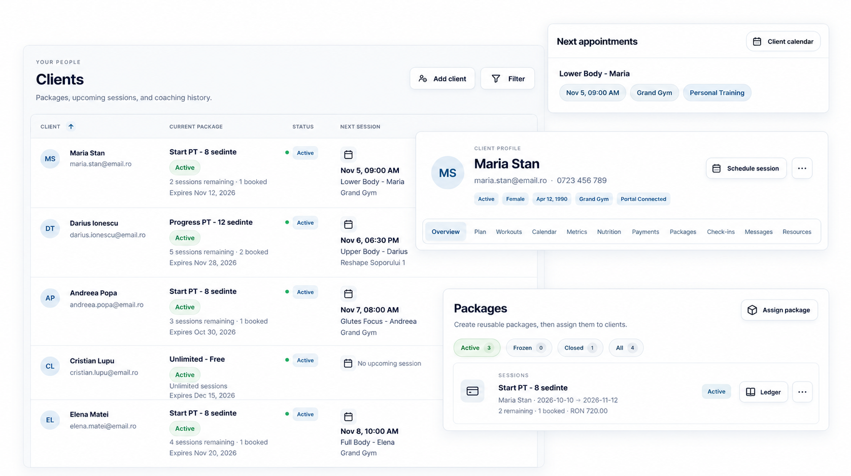 SPOTTER client management workspace